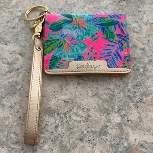 Lilly Pulitzer Pink and Blue Floral Wristlet